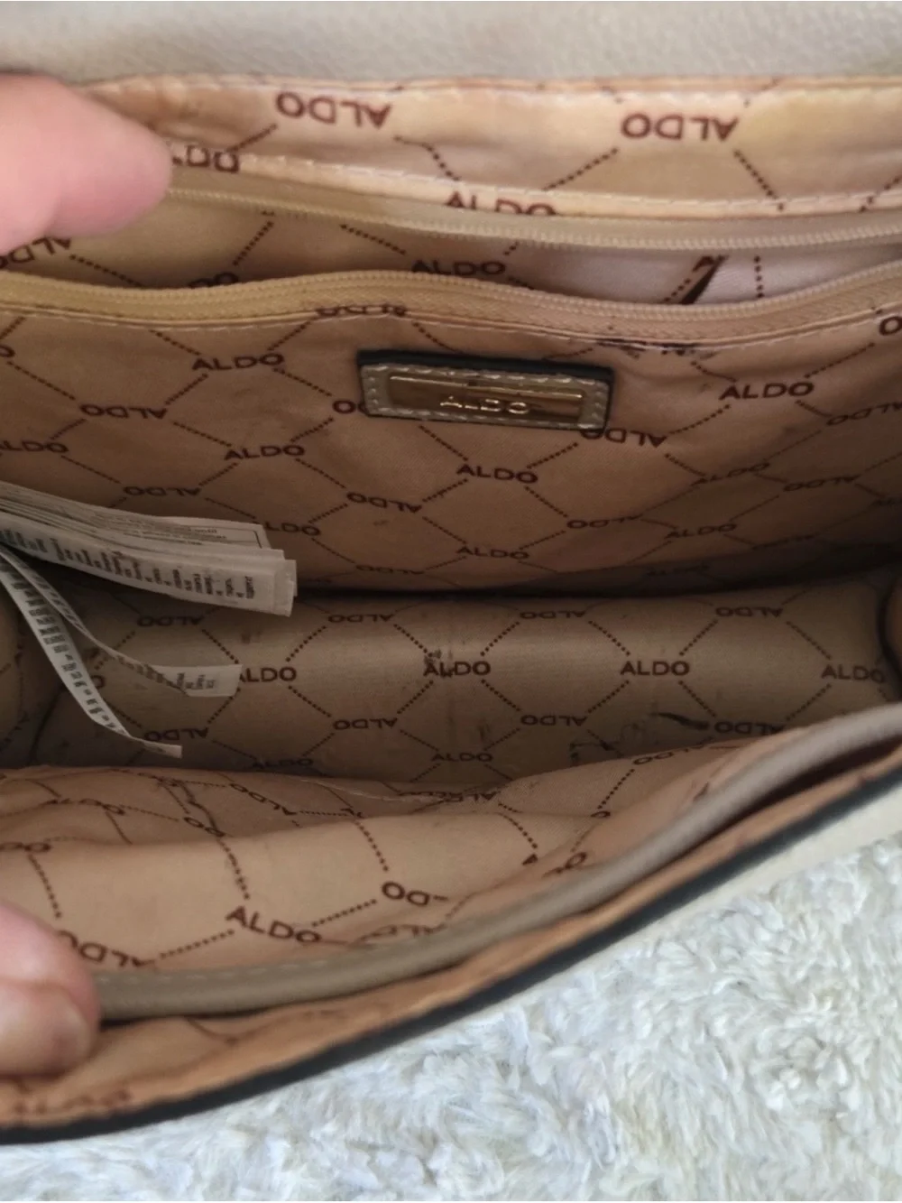 ALDO Aoille Snake Print Crossbody Bag with Gold Chain & Turn-Lock Accent